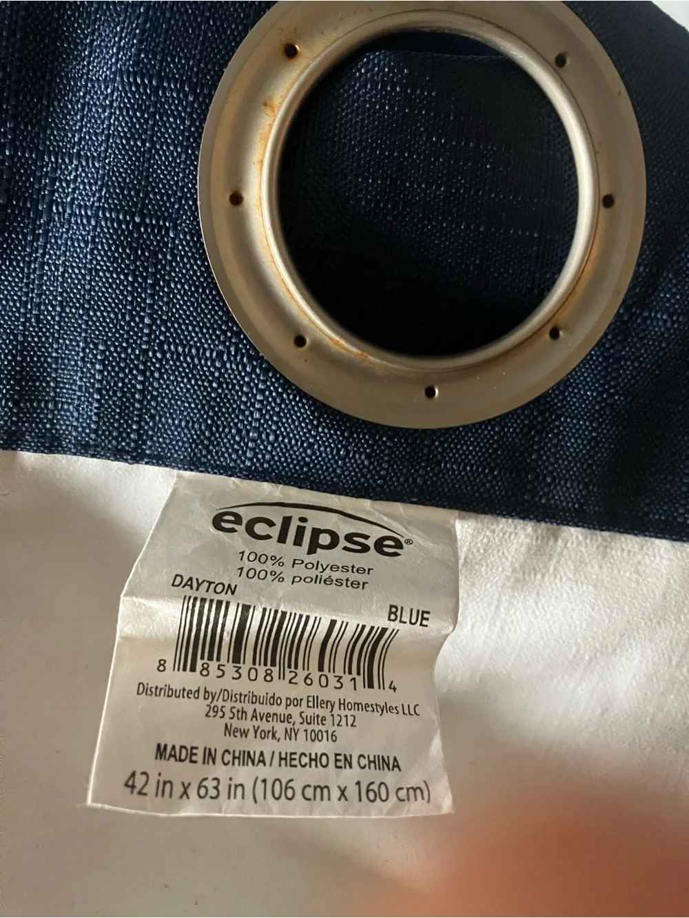 Eclipse Navy Blue Grommet Curtain Panel